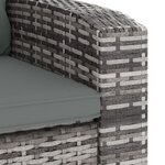 vidaXL Fauteuil inclinable de jardin avec coussins gris résine tressée