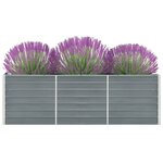 vidaXL Lit surélevé de jardin Acier galvanisé 240x40x77 cm Gris