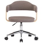vidaXL Chaises pivotantes à manger lot de 6 taupe bois courbé et tissu
