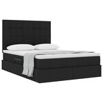 vidaXL Lit de Rangement Noir 140 x 190 cm Cuir synthétique