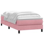 vidaXL Sommier à lattes de lit avec matelas rose 90x220 cm velours
