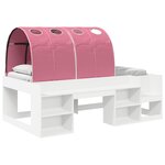 vidaXL Cadre de lit avec tunnel 3 Pièces Blanc et rose Bois d'ingénierie