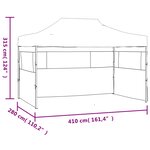 vidaXL Tente de réception pliable avec 3 parois 3x4 m Acier Crème