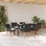 vidaXL Ensemble de salle à manger pour jardin 7 Pièces Noir polyrotin