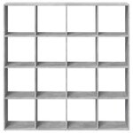 vidaXL Bibliothèque gris béton 137 5x29x137 5 cm bois d'ingénierie