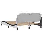 vidaXL Cadre de lit avec lumières LED blanc noir 160x200 cm similicuir