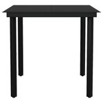 vidaXL Ensemble à manger de jardin et coussins 5 Pièces noir rotin verre