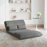 vidaXL Fauteuil de sol ajustable Gris foncé Velours