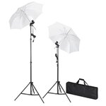 Vidaxl kit de studio photo avec toile de fond lampes et parapluies