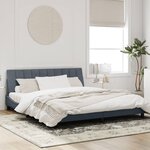 vidaXL Cadre de lit avec lumières LED gris foncé 180x200 cm velours