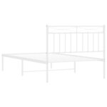 vidaXL Cadre de lit métal sans matelas et tête de lit blanc 100x200 cm