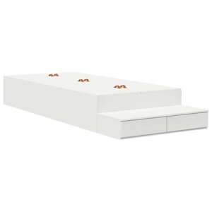 vidaXL Cadre de lit avec rangement Blanc 90 cm Bois d'ingénierie