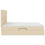 vidaXL Lit de Rangement avec tête de lit Crème 180 x 200 cm Tissu