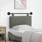 vidaXL Tête de lit suspendue Gris clair Tissu en velours côtelé