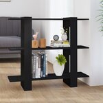 vidaXL Bibliothèque/Séparateur de pièce Noir 100x30x123 5 cm