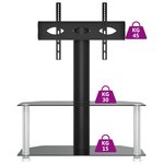 vidaXL Meuble TV d'angle 2 niveaux pour 32-70 pouces noir argenté