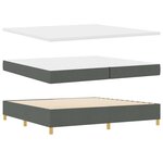 vidaXL Lit à ressorts avec matelas gris foncé 200 x 200 cm  tissu.
