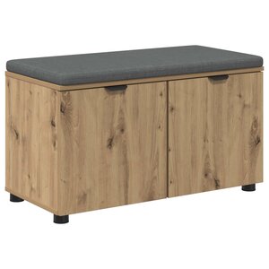 vidaXL Banc d'entrée avec coussin Chêne artisanal 80 x 46 x 46 cm