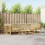 vidaXL Ensemble de canapés d'extérieur 5 Pièces Blanc et Beige