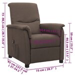 vidaXL Fauteuil inclinable électrique Taupe Tissu