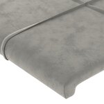 vidaXL Tête de lit à LED Gris clair 93x16x118/128 cm Velours