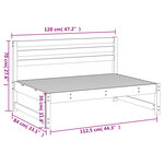 vidaXL Canapé central de jardin gris 120x80 cm bois de pin massif