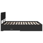vidaXL Cadre de lit avec tiroir Noir 140 x 190 cm Bois d'ingénierie