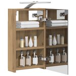 vidaXL Armoire Miroir de Salle de Bain Chêne artisan 30 x 10 5 x 50 cm