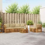 vidaXL Ensemble de canapés d'extérieur 7 Pièces Naturel et Beige