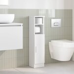 vidaXL Meuble de salle de bain avec porte-rouleau blanc 20 5x22x90 cm