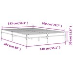 vidaXL Cadre de lit chêne sonoma 140x200 cm bois d'ingénierie et métal