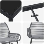 vidaXL Ensemble de salle à manger pour jardin 7 Pièces Gris polyrotin