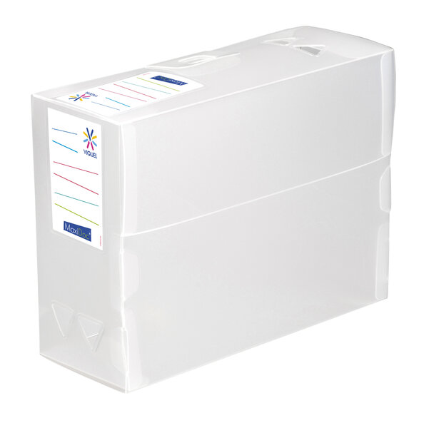 Boîte de classement et archivage maxi format - Dos de 12 cm - Incolore
