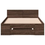 vidaXL Cadre de lit et tiroir chêne marron 90x200 cm bois d'ingénierie