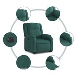 vidaXL Fauteuil inclinable électrique vert foncé tissu