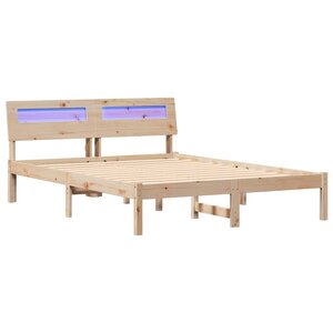 vidaXL Cadre de lit avec tête de lit Marron 120 x 200 cm Pin massif
