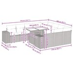 vidaXL Salon de jardin 11 Pièces avec coussins beige résine tressée
