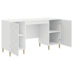 vidaXL Bureau Blanc brillant Bois d'ingénierie 142 5 x 50 x 75 cm