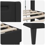 vidaXL Cadre de lit avec bandes LED Noir 140 x 190 cm Simili cuir