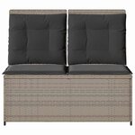 vidaXL Banc de jardin avec coussin Gris clair Poly rotin