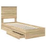 vidaXL Lit de Rangement Chêne Sonoma 75 x 190 cm Bois d'ingénierie