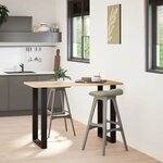 vidaXL Pieds de table de bar en U  2 pièces  noir  60 x 90-91 cm  acier