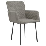 vidaXL Chaises à manger lot de 2 Gris clair Velours