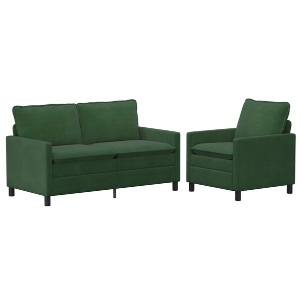 vidaXL Ensemble de Canapés 2 Pièces Vert Jungle Tissu