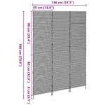 vidaXL Paravent Pliant Manuel Marron 146 x 180 cm. polyrotin