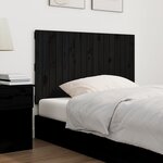 vidaXL Tête de lit murale Noir 108x3x60 cm Bois massif de pin