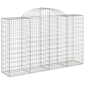 vidaXL Panier de gabions arqué 200x50x120/140 cm Fer galvanisé