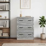 vidaXL Armoire à tiroirs Sonoma gris 66 x 34 5 x 87 cm