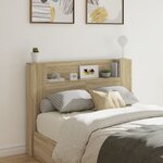 vidaXL Armoire tête de lit avec LED chêne sonoma 140x16 5x103 5 cm