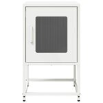 vidaXL Table de chevet blanc 36x39x60 5 cm acier laminé à froid